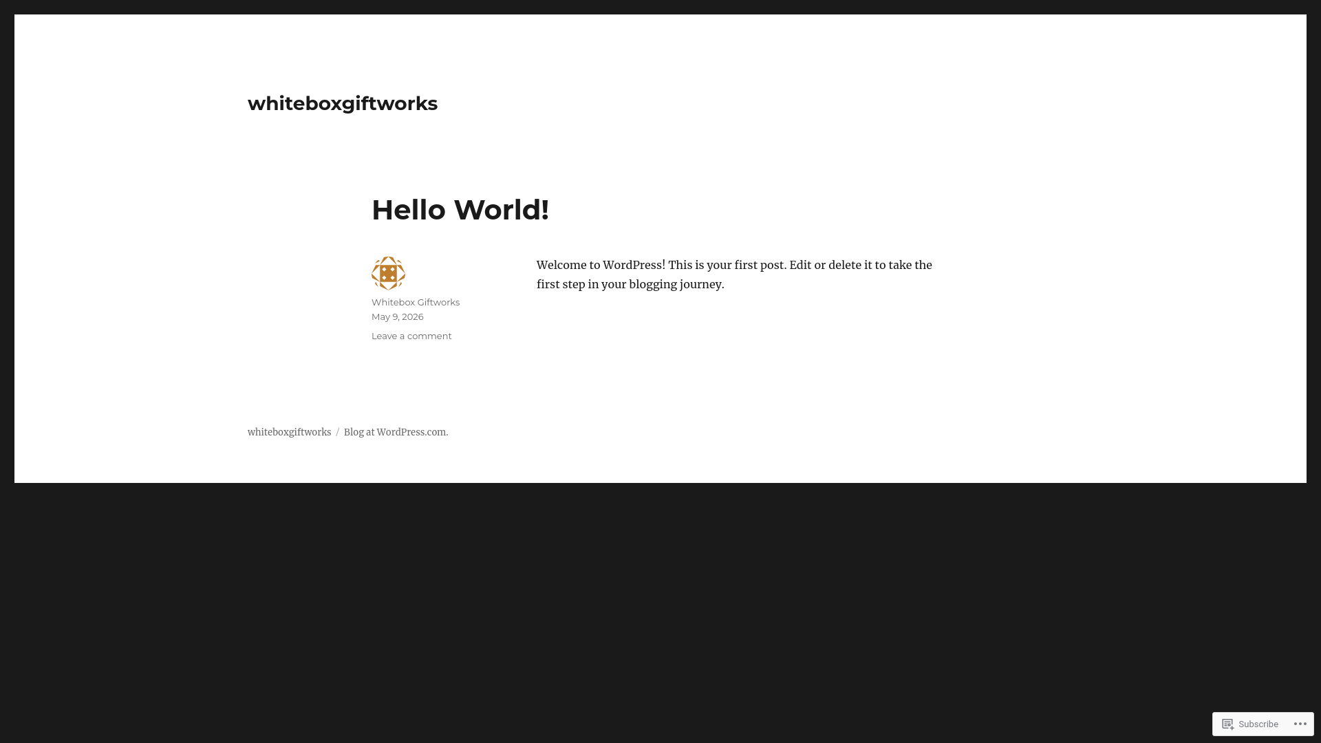 website screenshot of https://whiteboxgiftworks.ca/