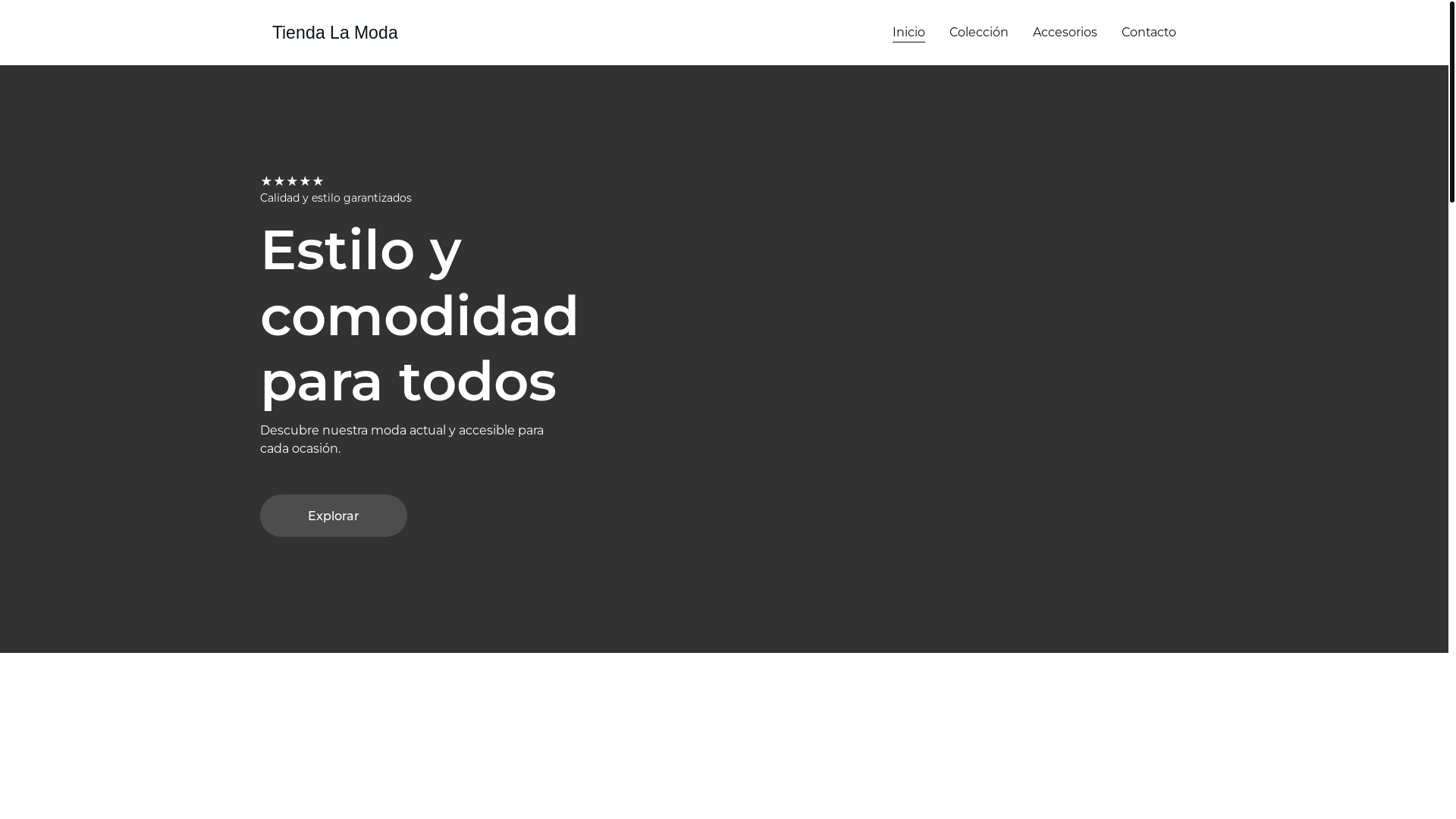 website screenshot of https://tiendalamoda.fun/
