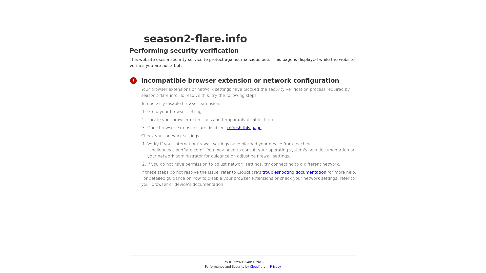 website screenshot of https://season2-flare.info/