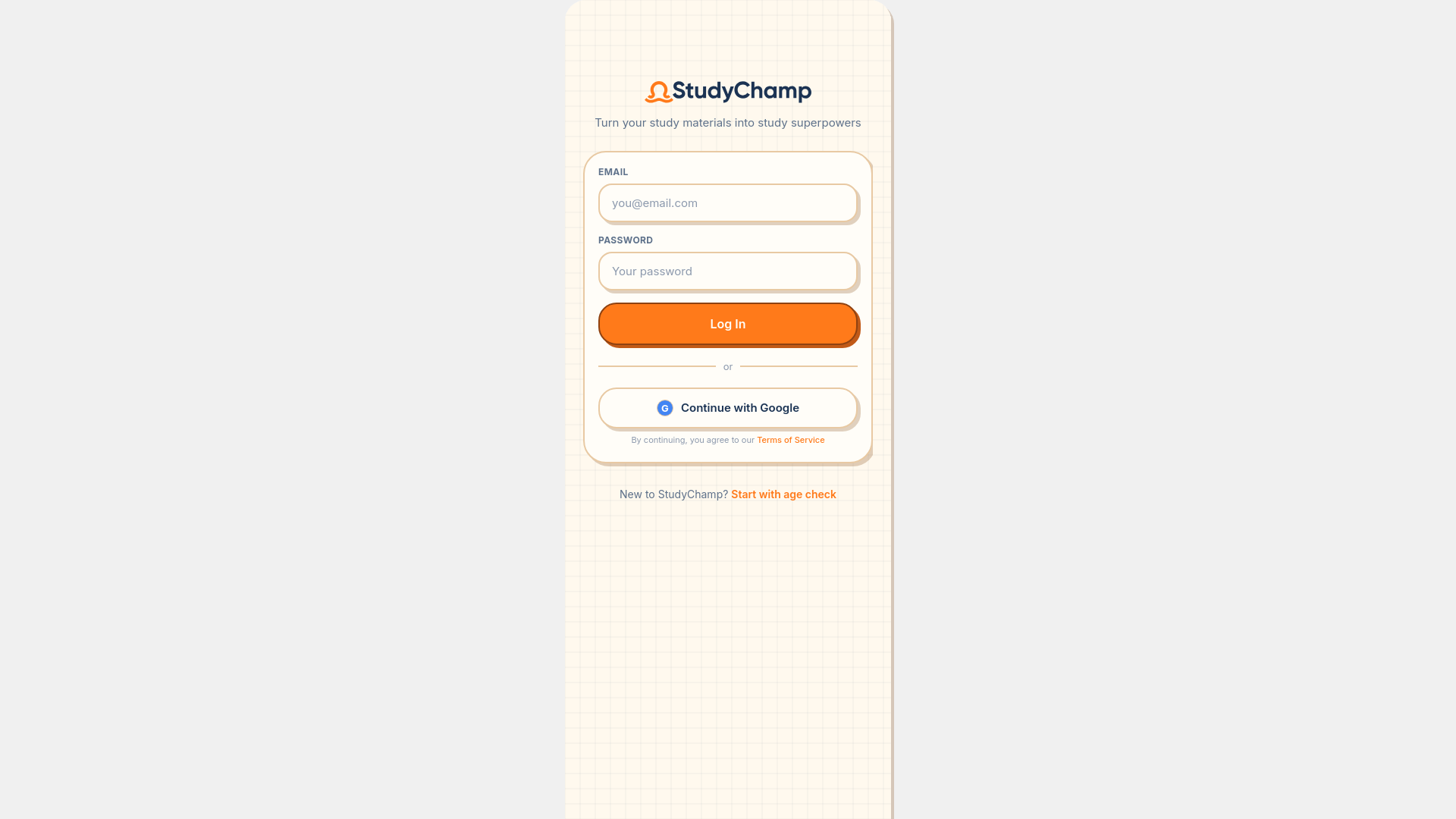 website screenshot of https://studychamp.app