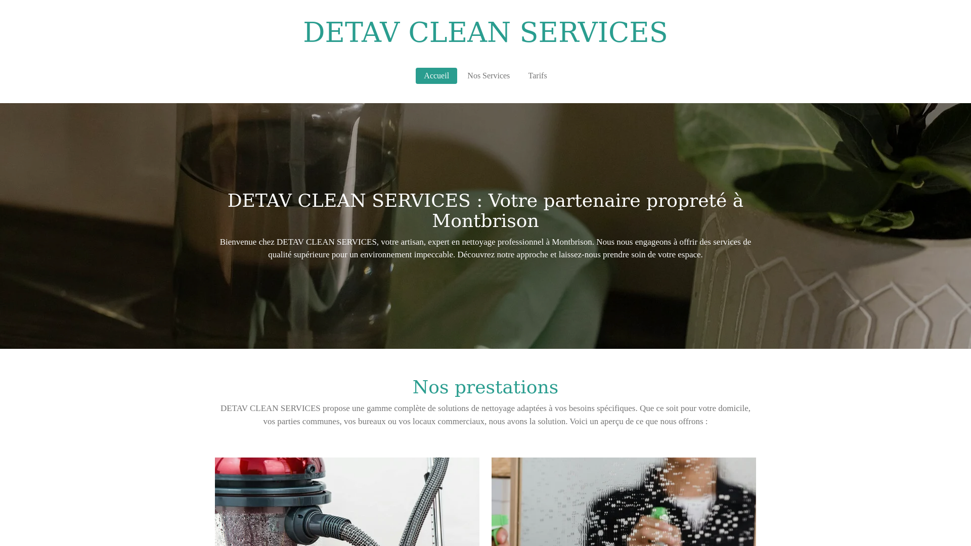 website screenshot of https://detavcleanservices.fr