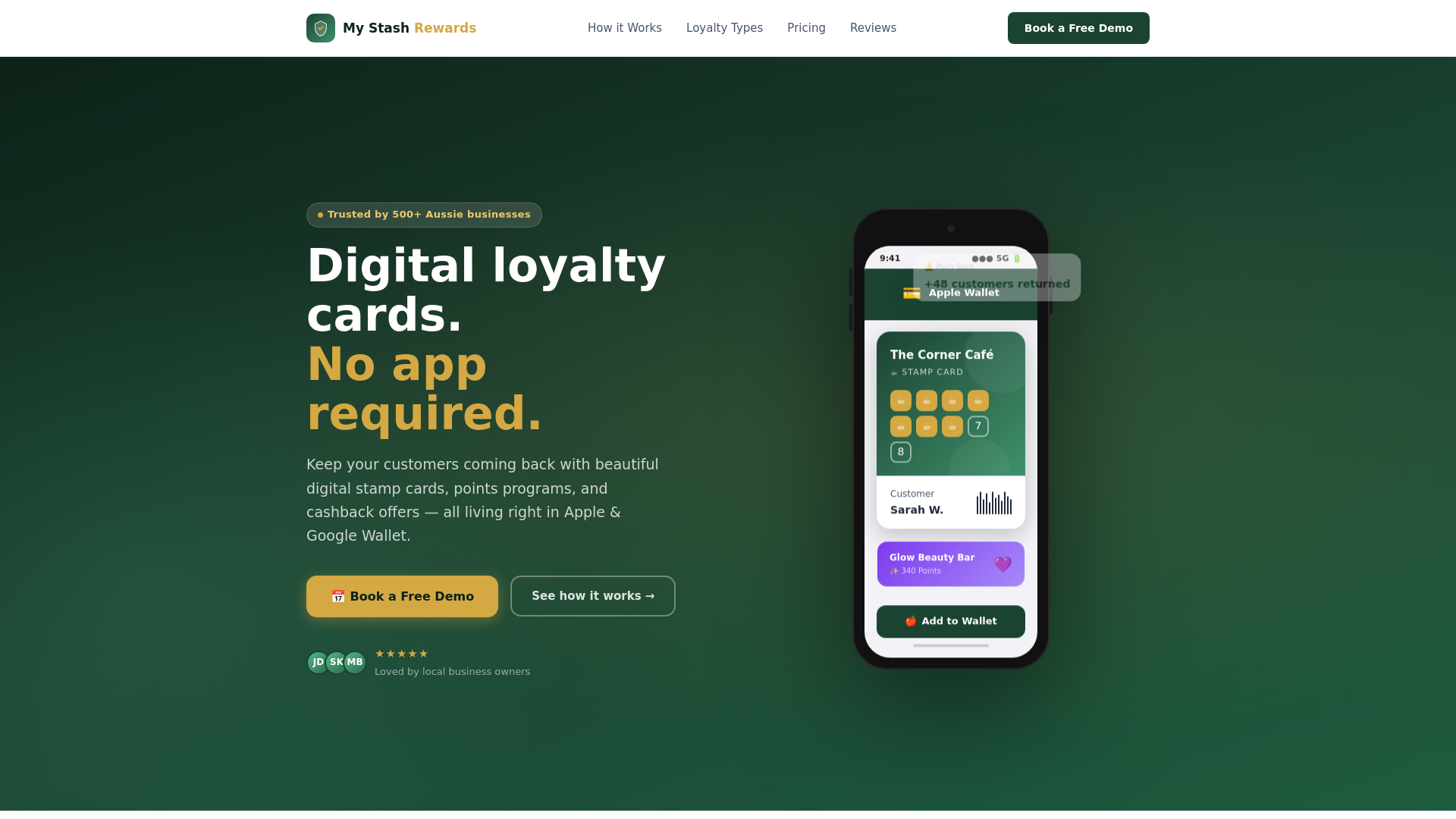 website screenshot of https://mystash-fidelo-mockup.pages.dev/