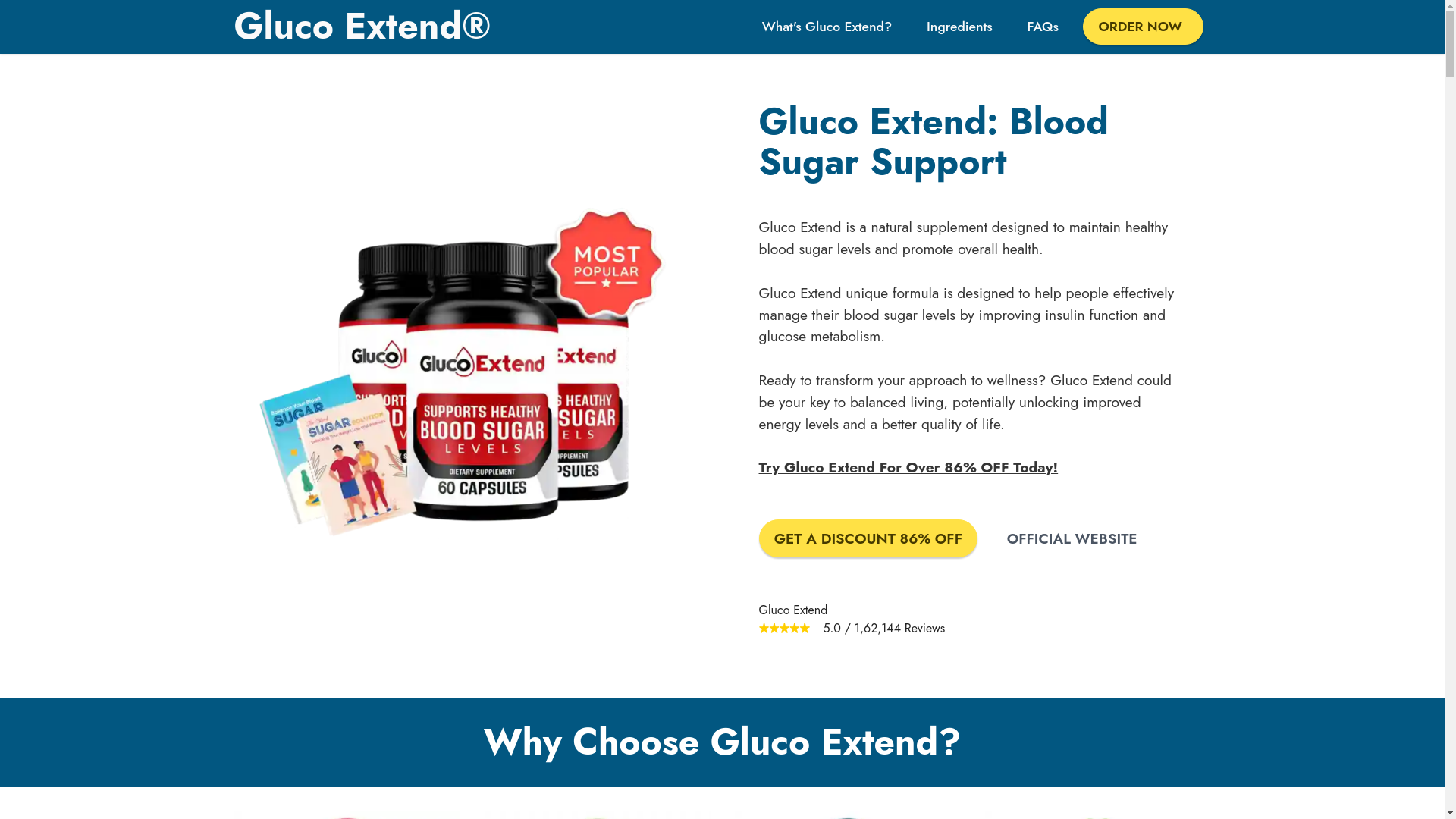 website screenshot of https://glucoextend-store.com/