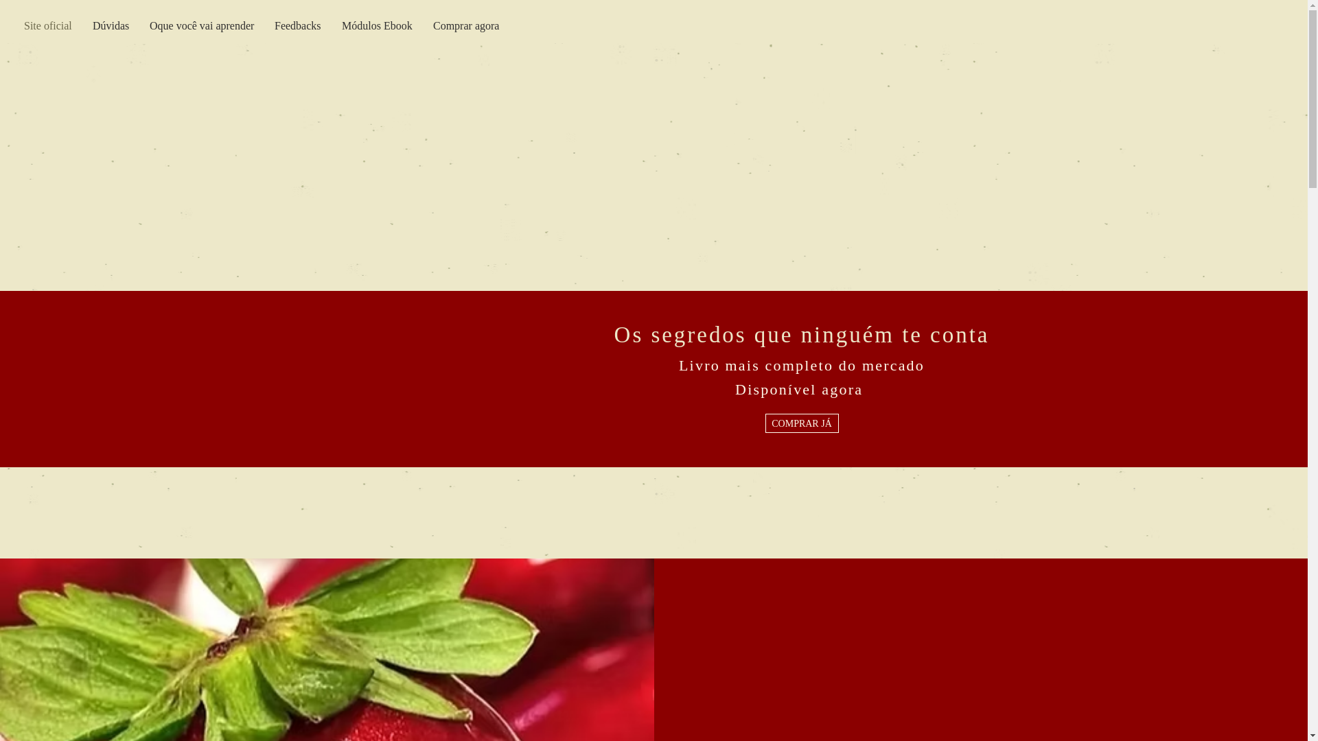 website screenshot of https://o-segredo-do-morango.com/