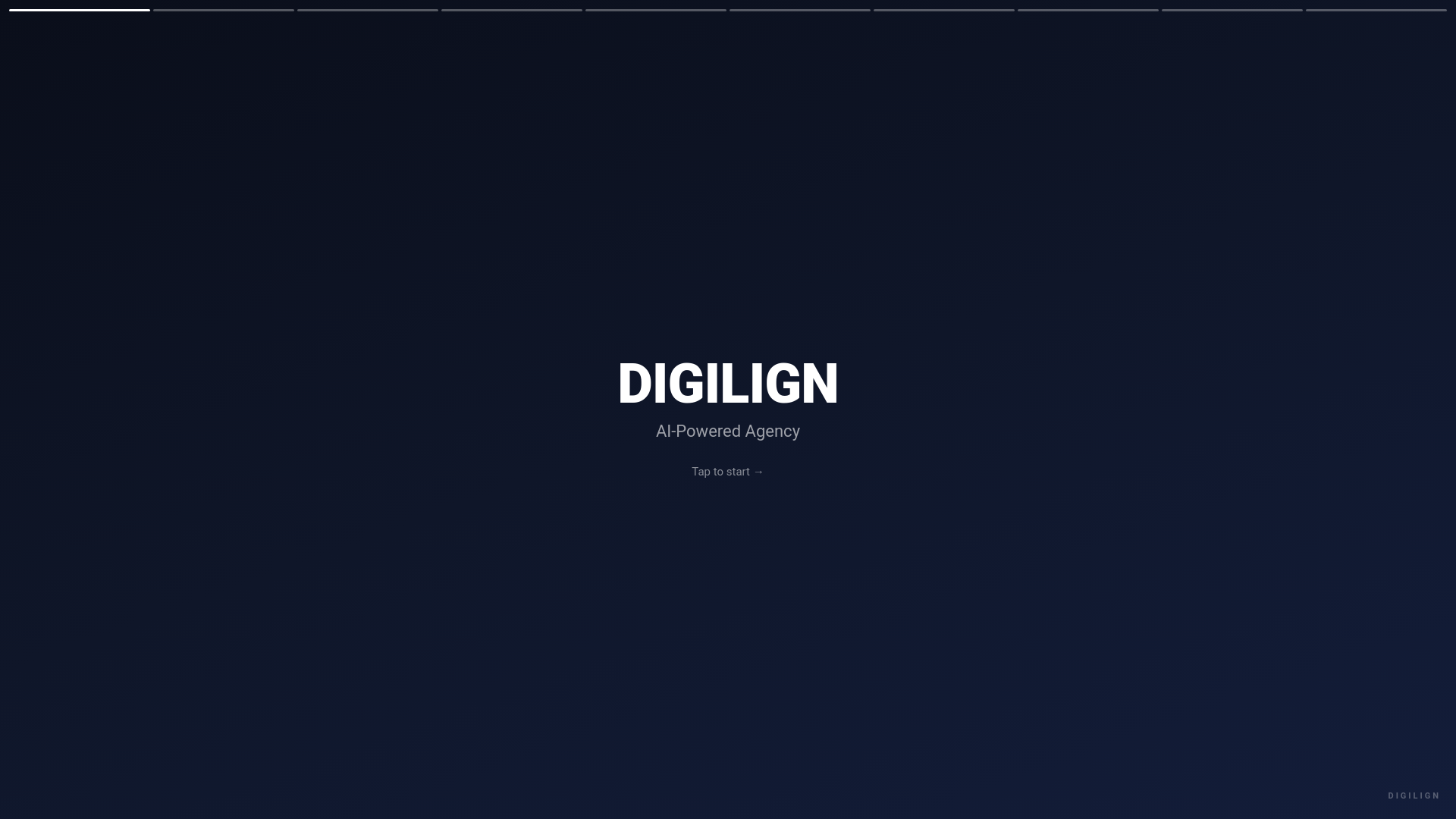 website screenshot of https://digilign-showcase.pages.dev/