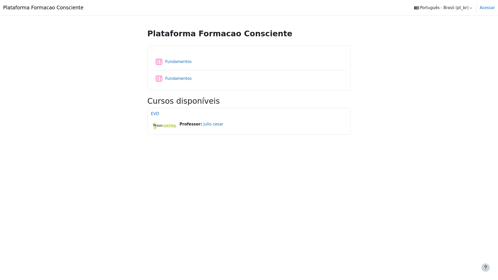 website screenshot of https://formacaoconsciente.com/