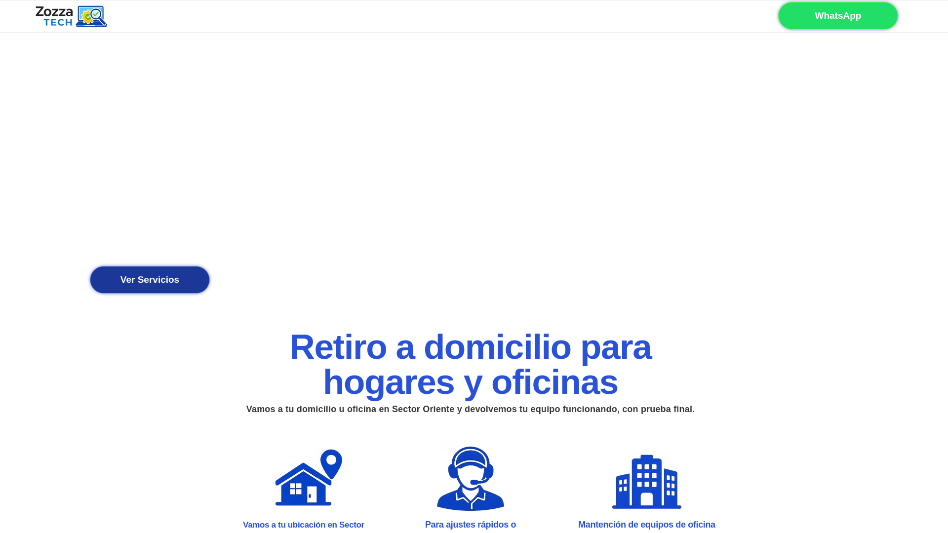 website screenshot of https://zozzatech.cl/