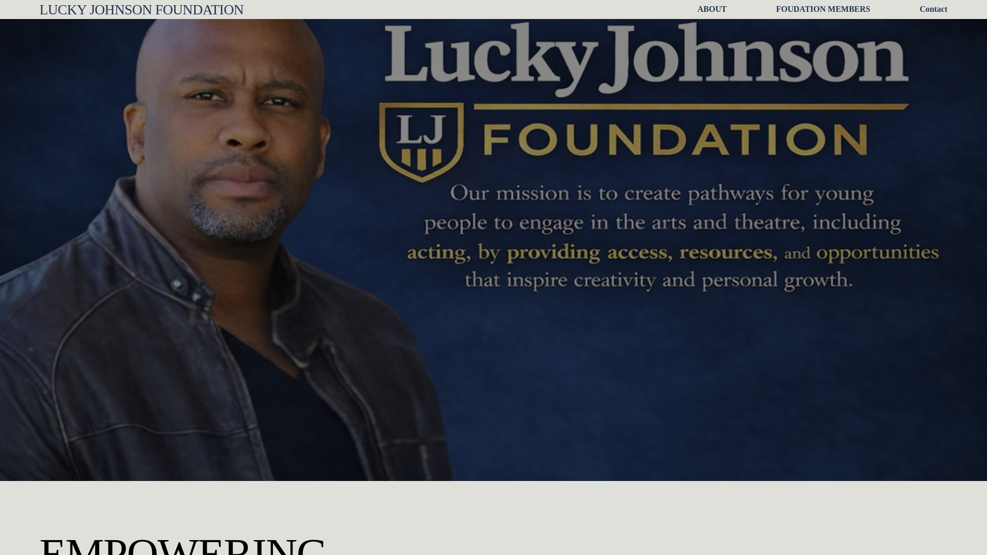 website screenshot of https://luckyjohnsonfoundation.org/