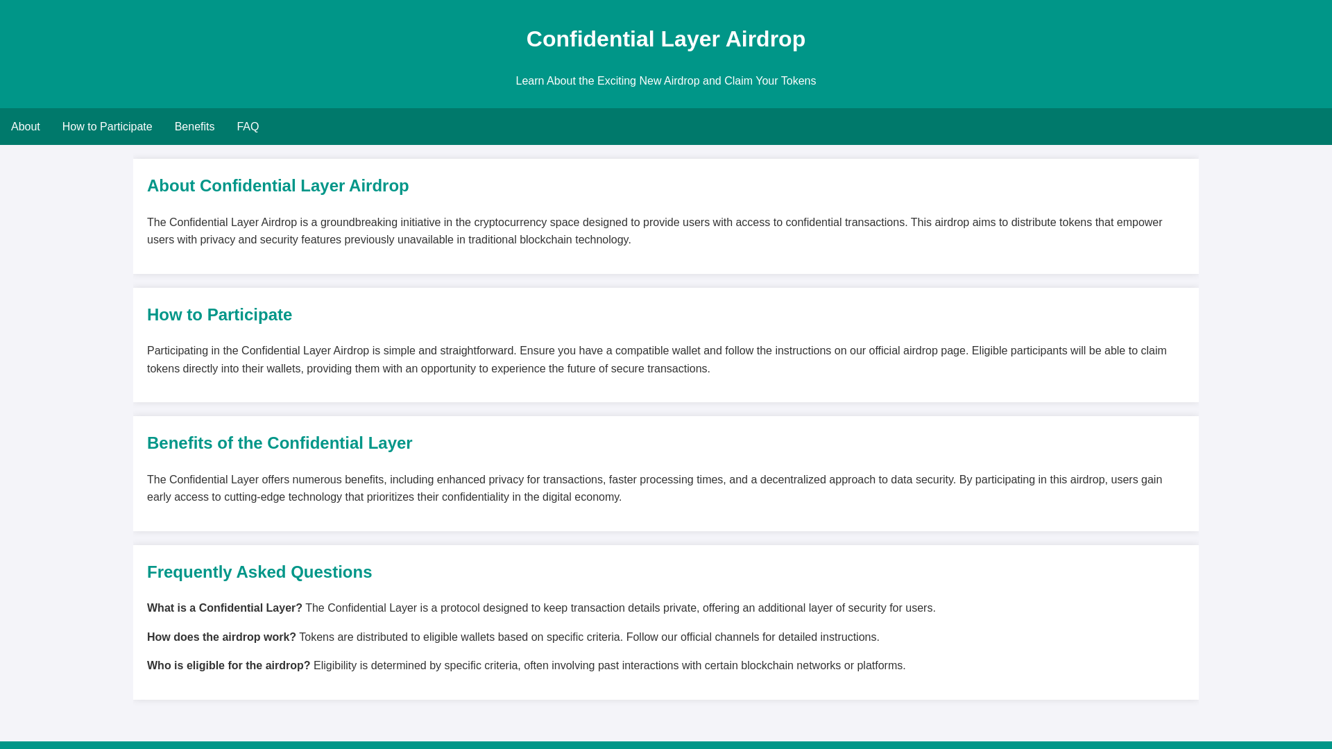 website screenshot of https://airdropconfidentiallayer.live/