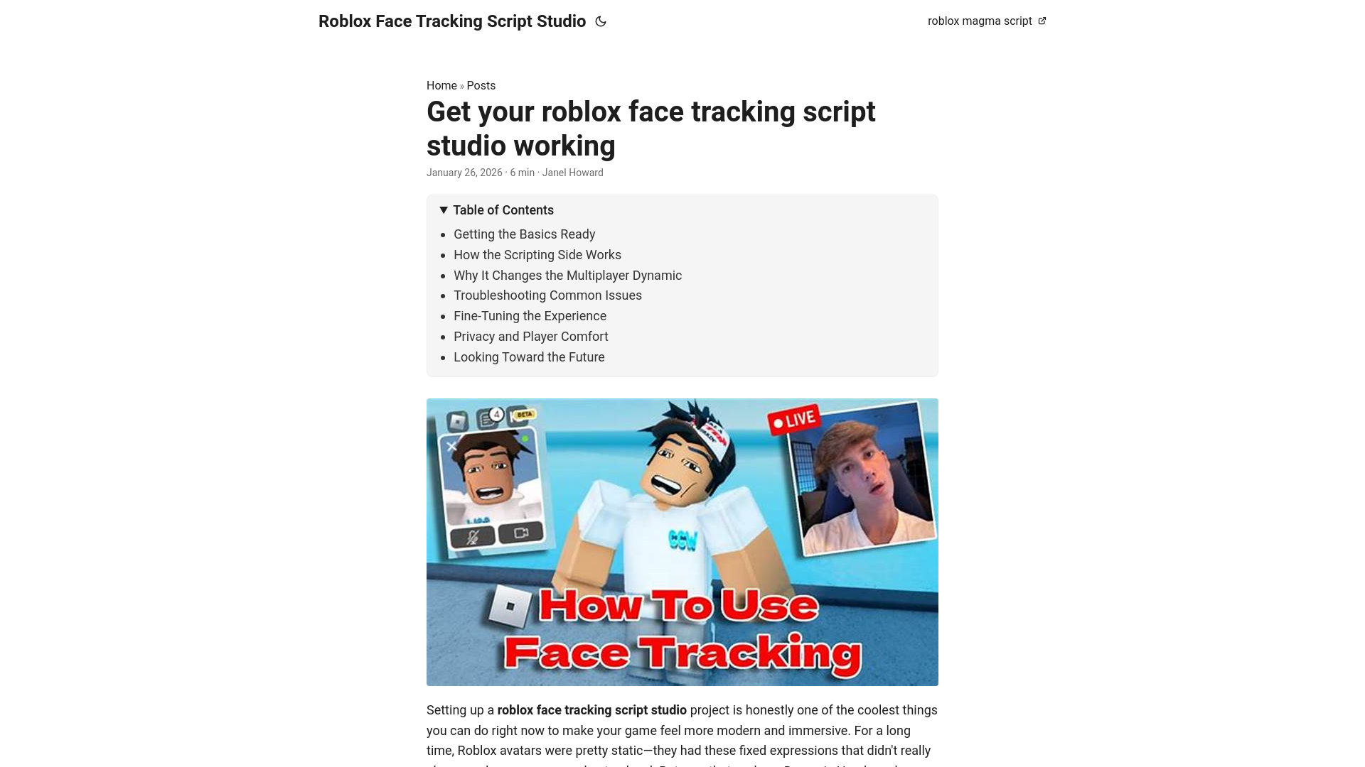website screenshot of https://roblox-face-tracking-script-studio.pages.dev/