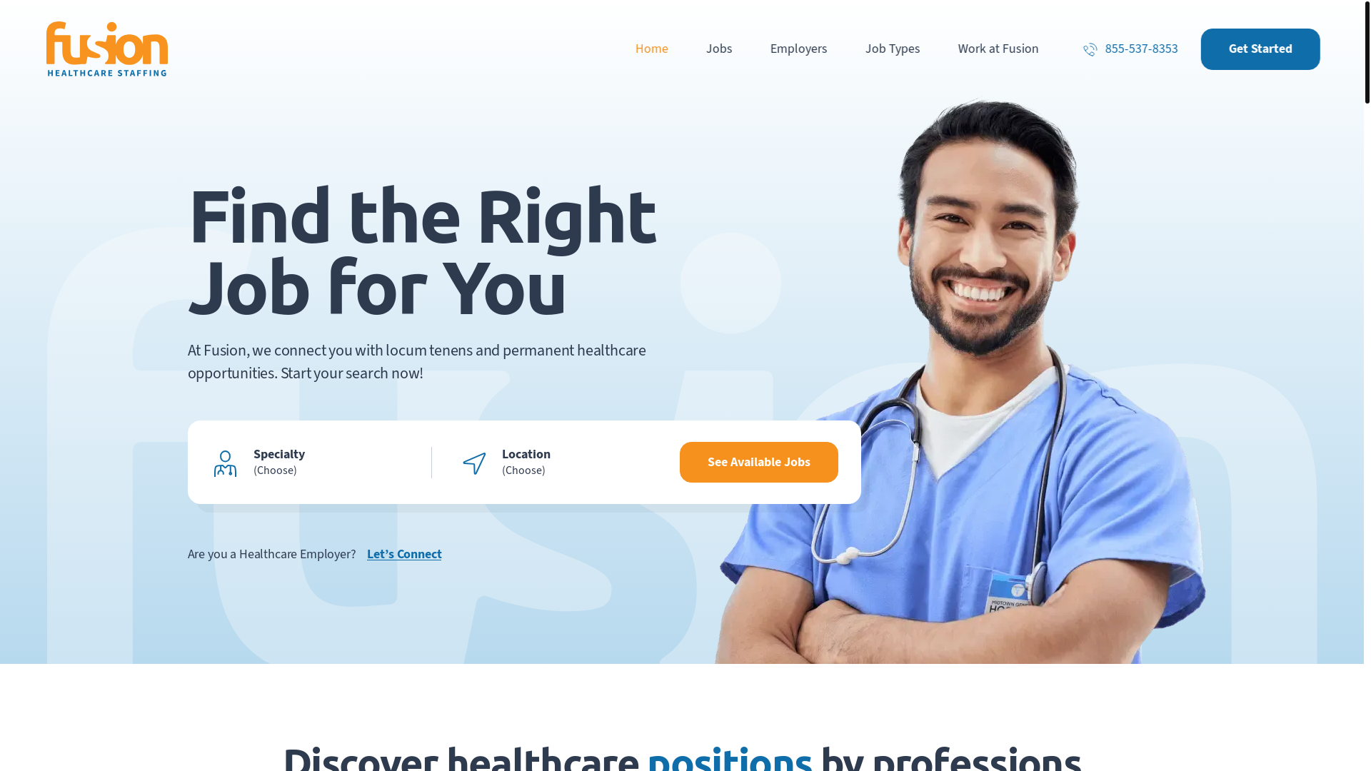 website screenshot of https://fusionhealthcareinfo.com/