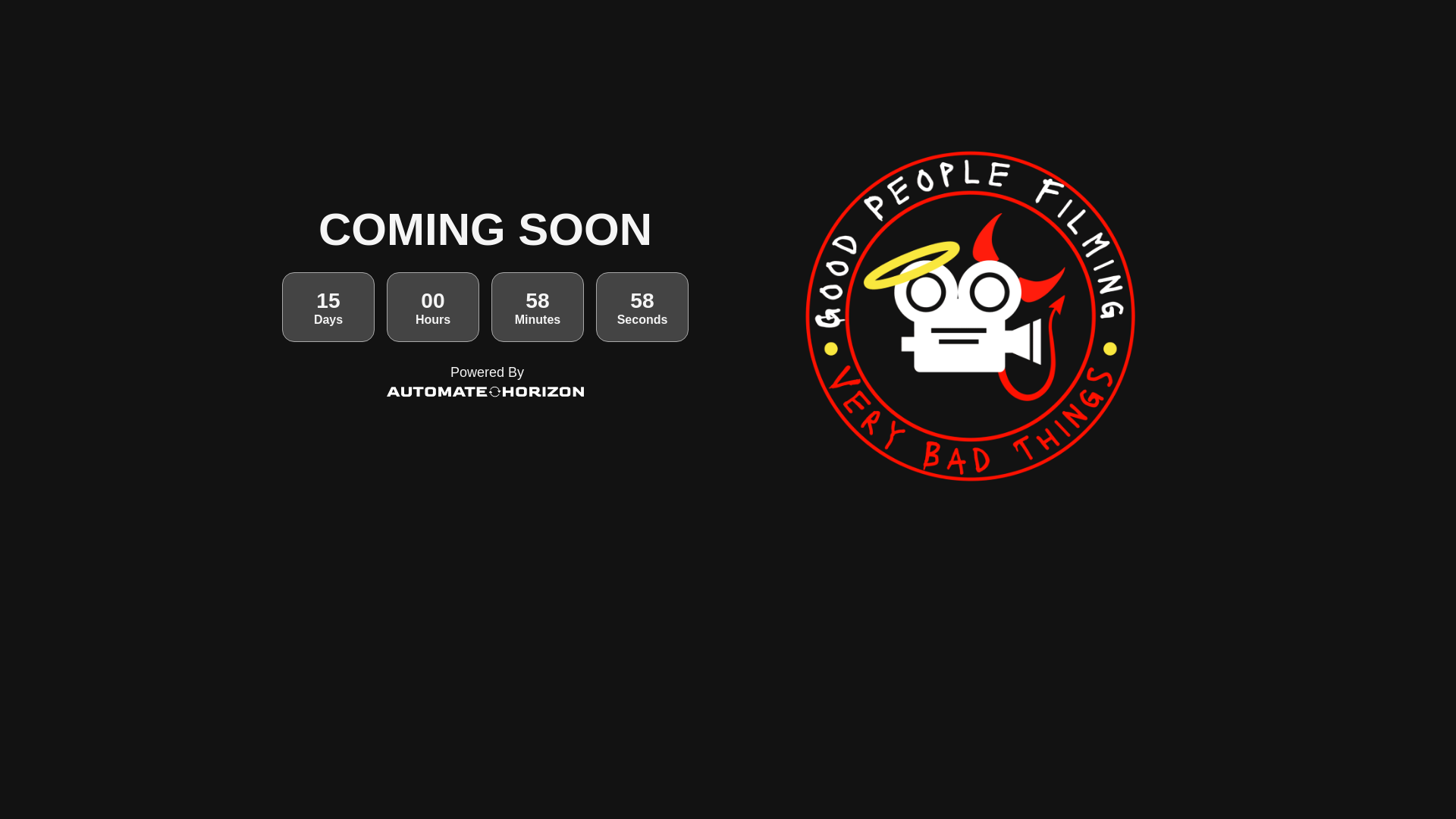 website screenshot of https://goodpeoplefilmingverybadthings.com/