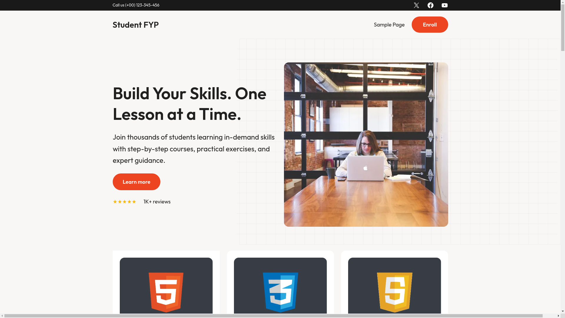 website screenshot of https://studentfyp.my/