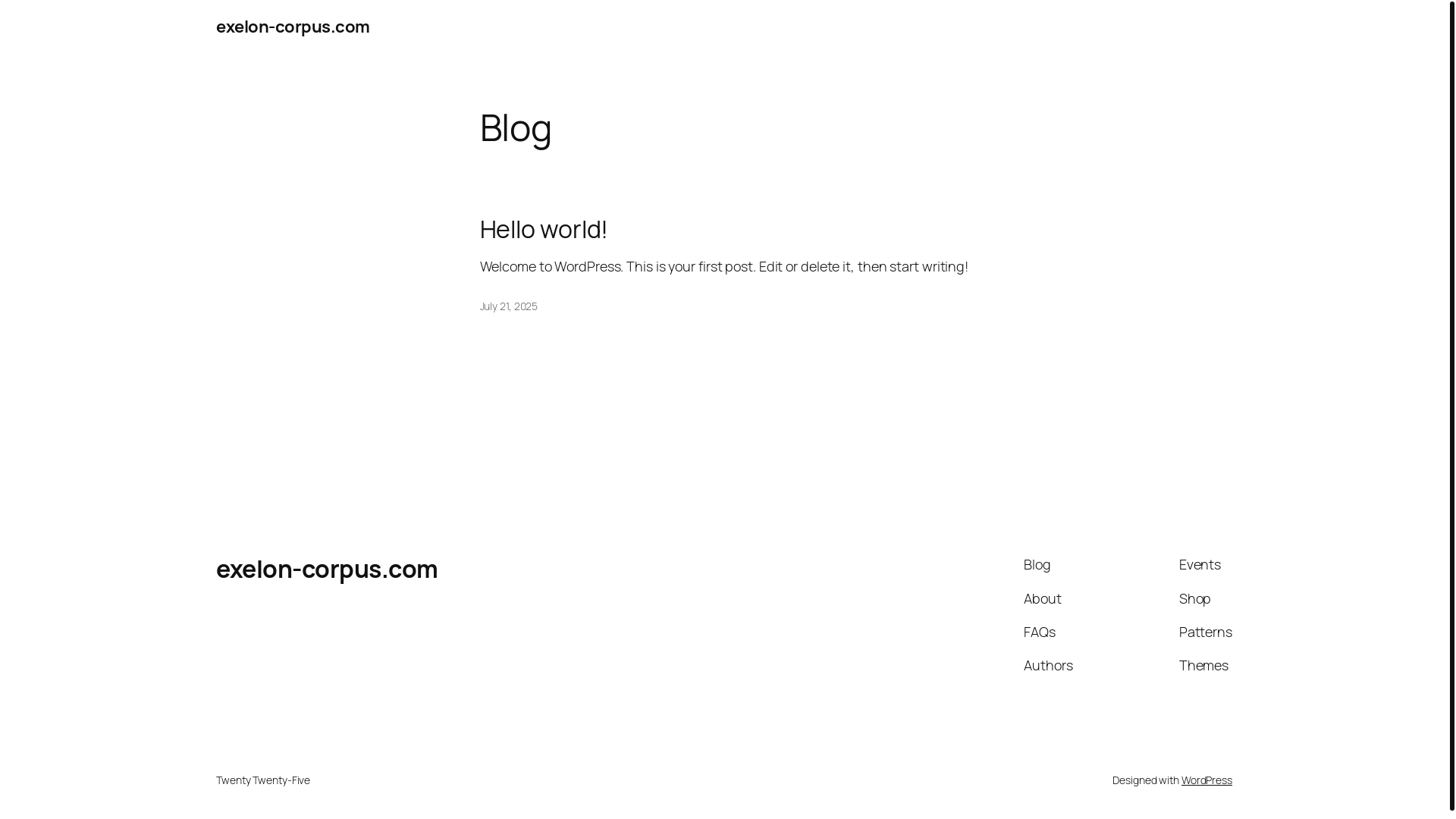 website screenshot of https://exelon-corpus.com/