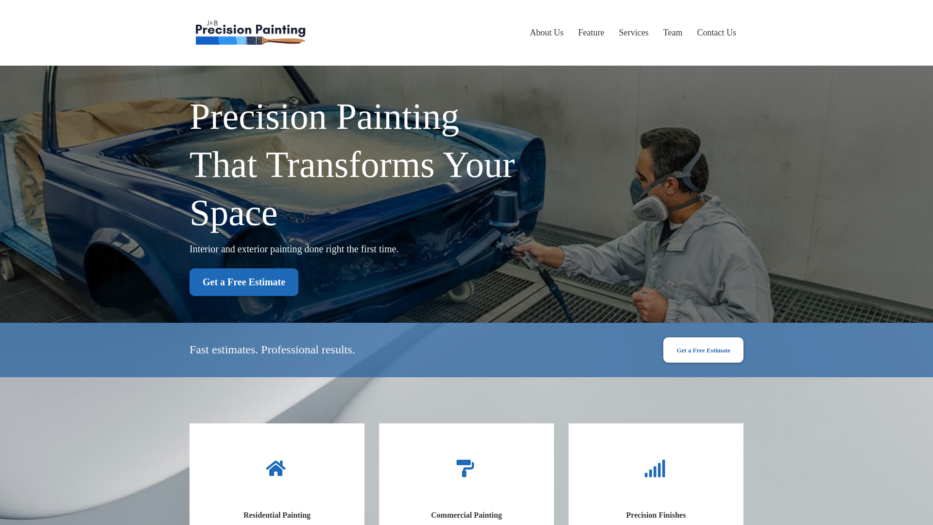 website screenshot of https://jbprecisionpaintingaustin.com/