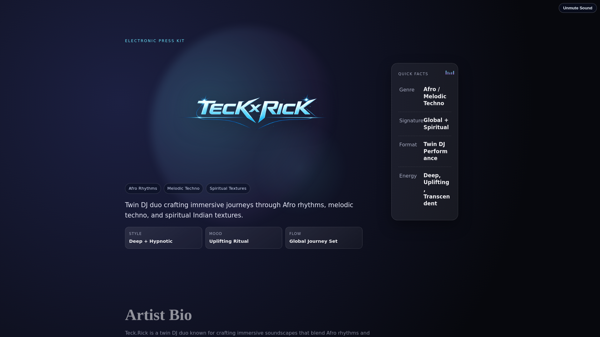 website screenshot of https://teckrick.com/