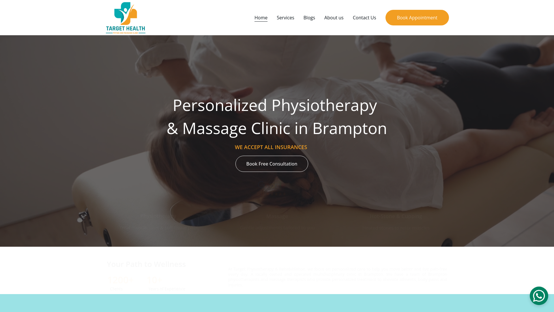 website screenshot of https://targethealthrehab.com/