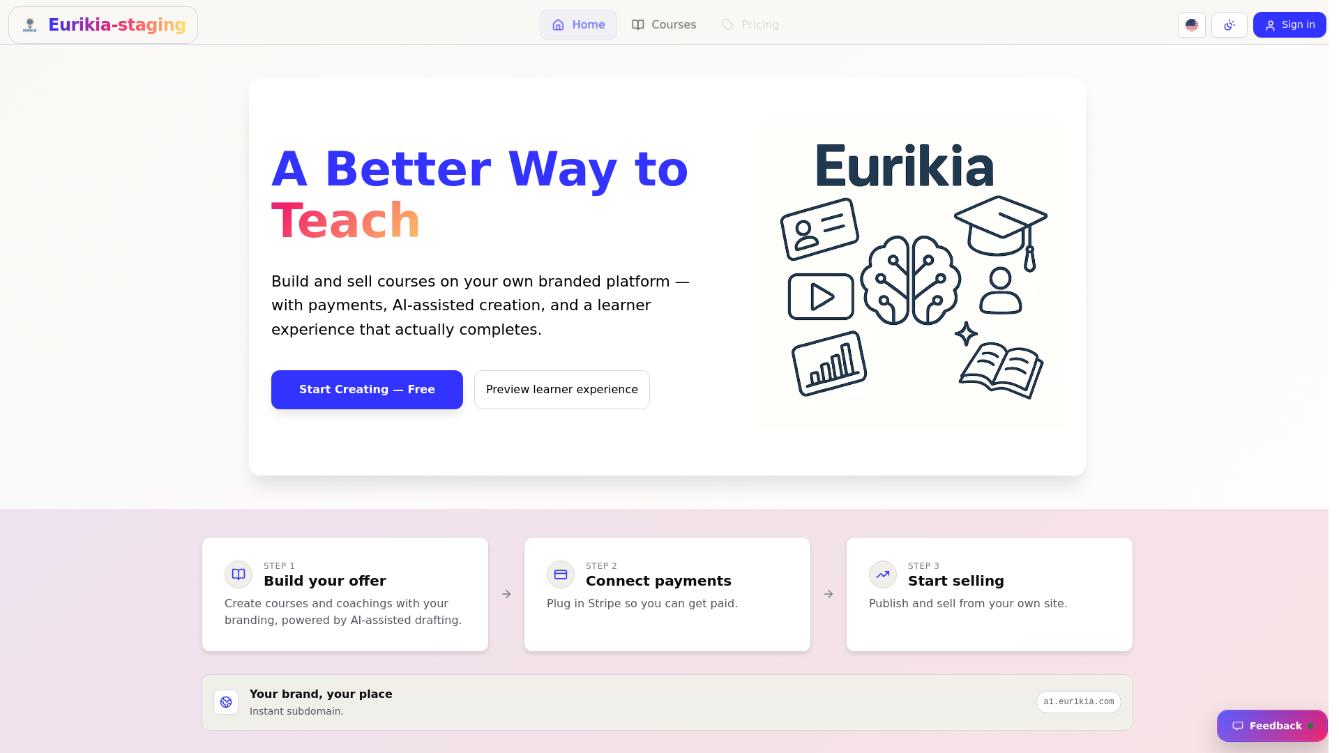 website screenshot of https://eurikia-staging.fr/