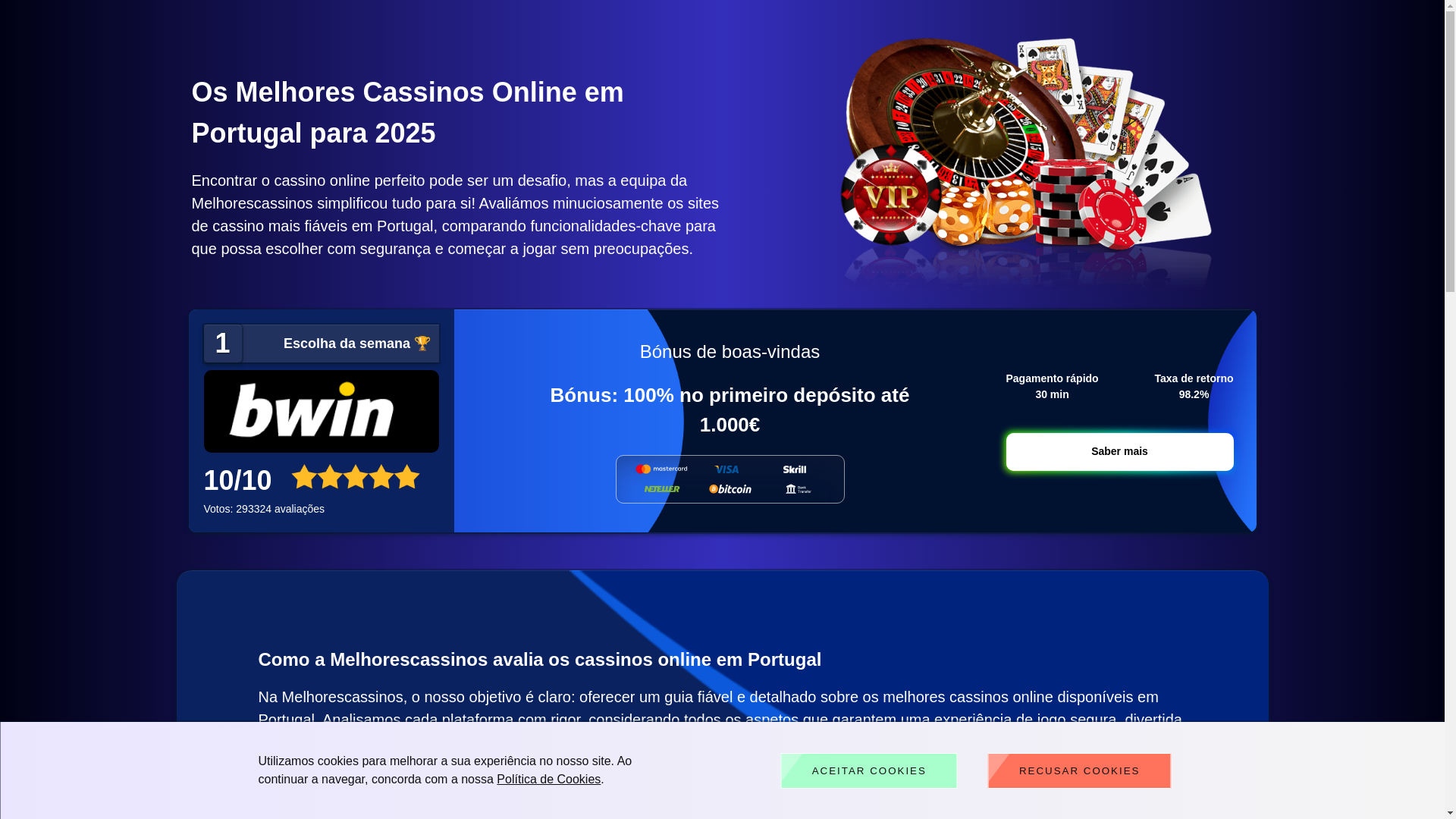 website screenshot of https://melhorescassinos.online/