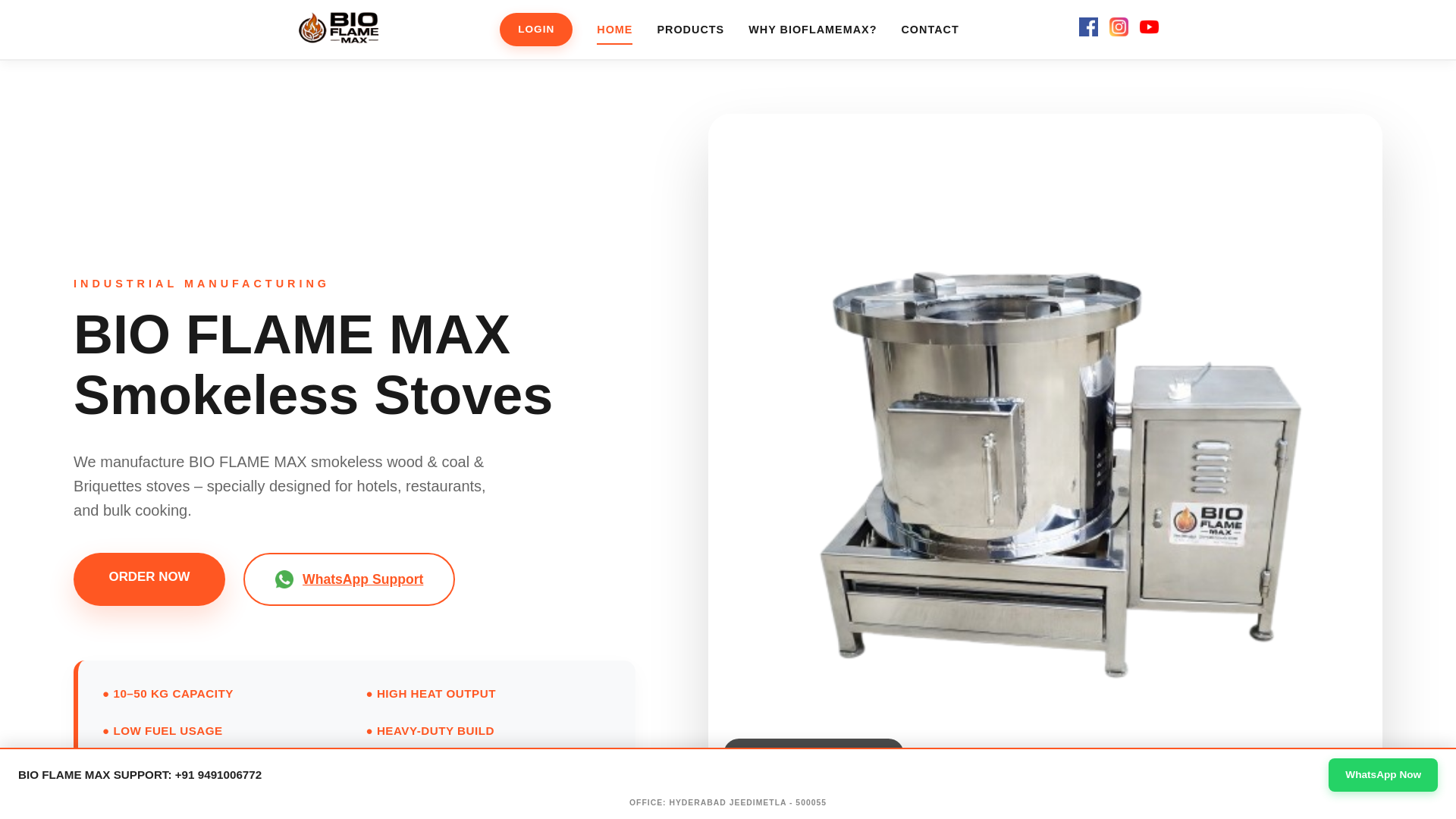 website screenshot of https://bioflamemax.com/