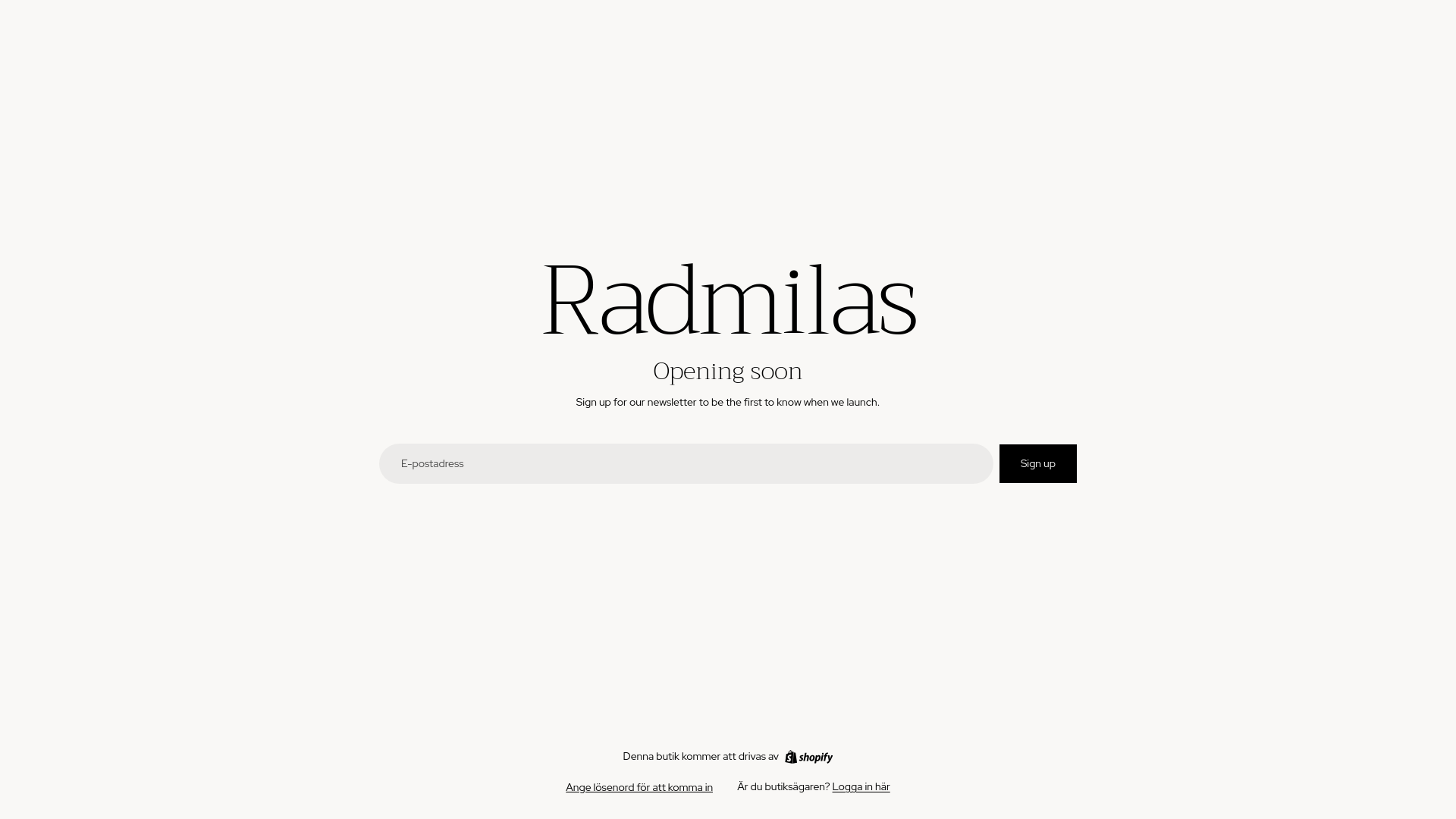 website screenshot of https://radmilas.com/
