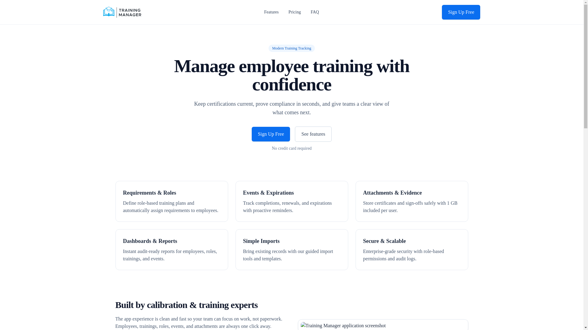 website screenshot of https://training-manager-site.pages.dev/