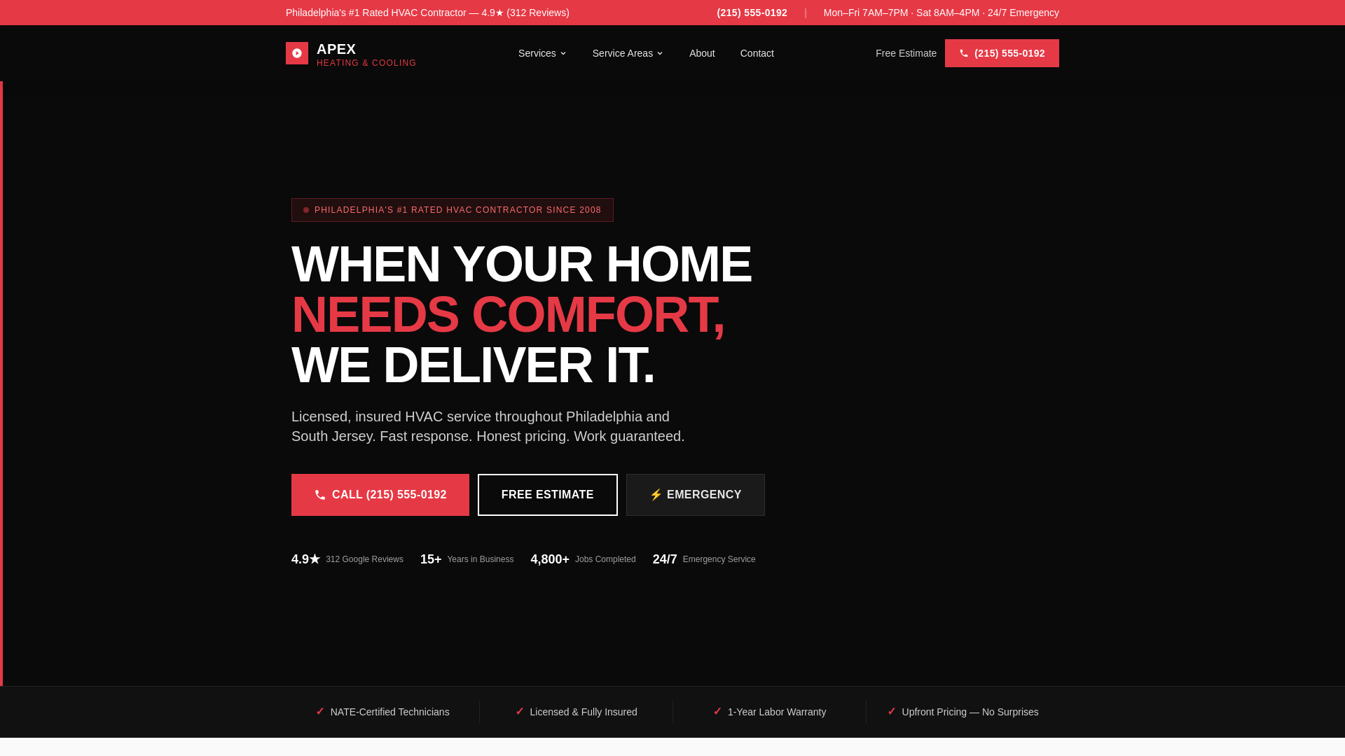 website screenshot of https://apex-hvac4.pages.dev/