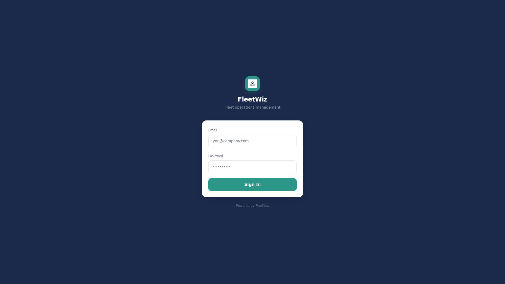 website screenshot of https://fleetwiz.ai