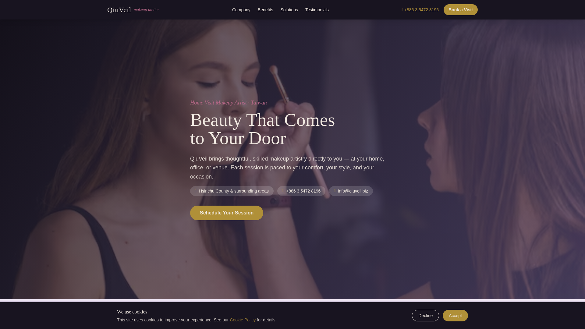 website screenshot of https://qiuveil.biz/