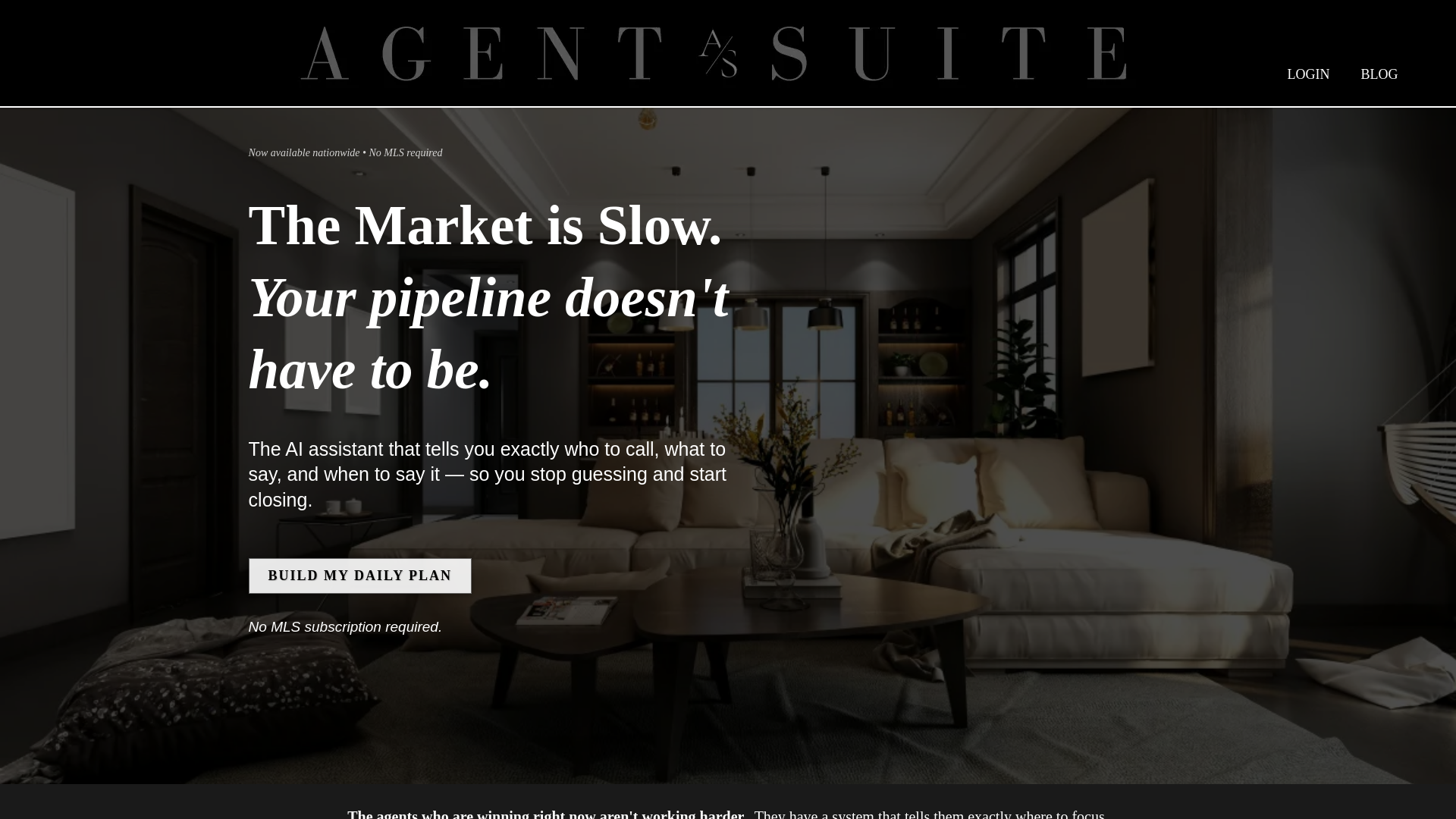 website screenshot of https://theagentsuiteapp.com/