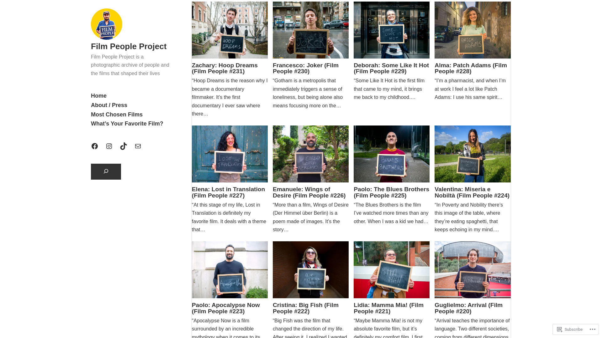 website screenshot of https://filmpeopleproject.com