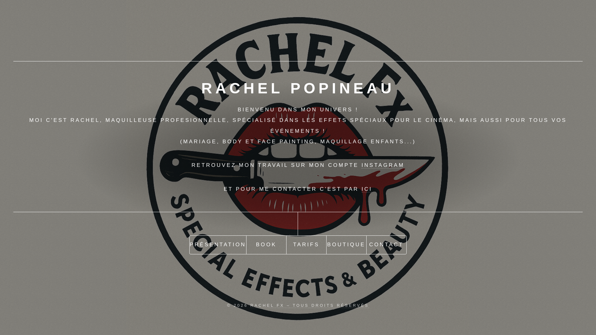 website screenshot of https://rachelfx.fr/