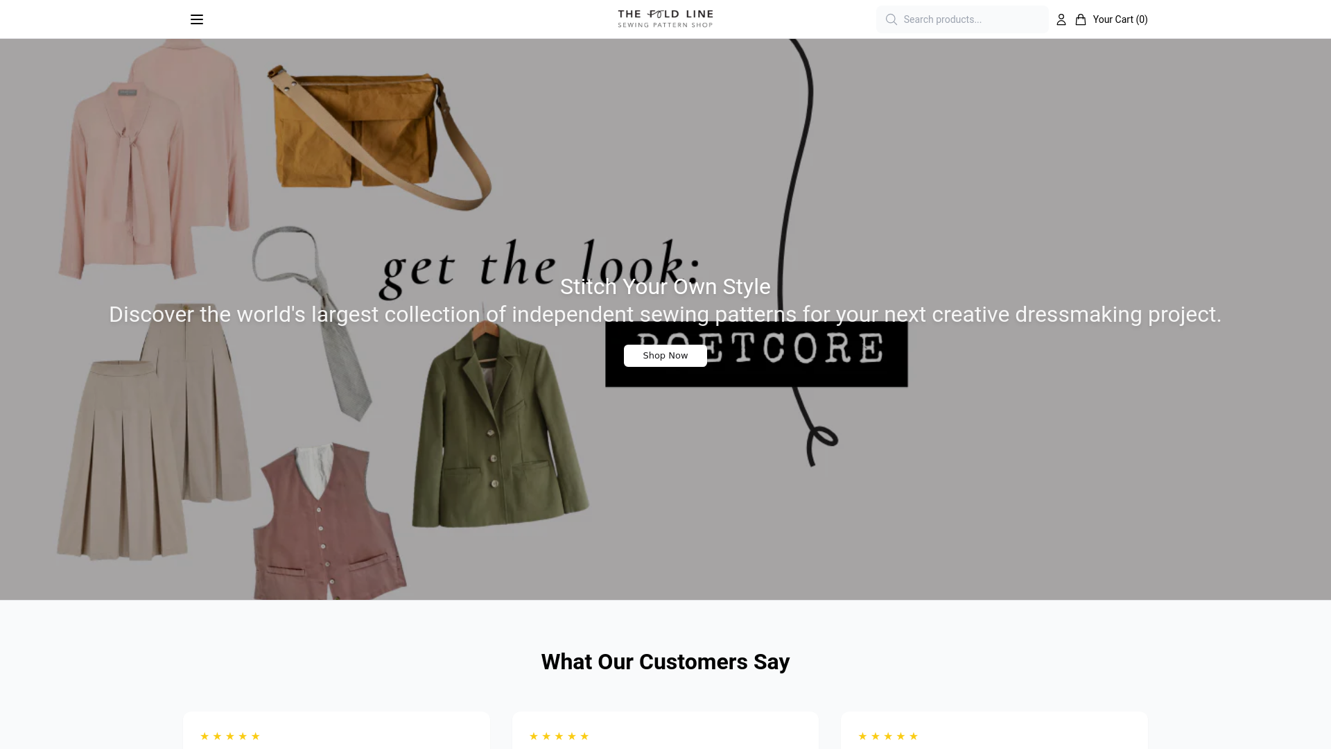 website screenshot of https://thefoldlinefashion.shop/