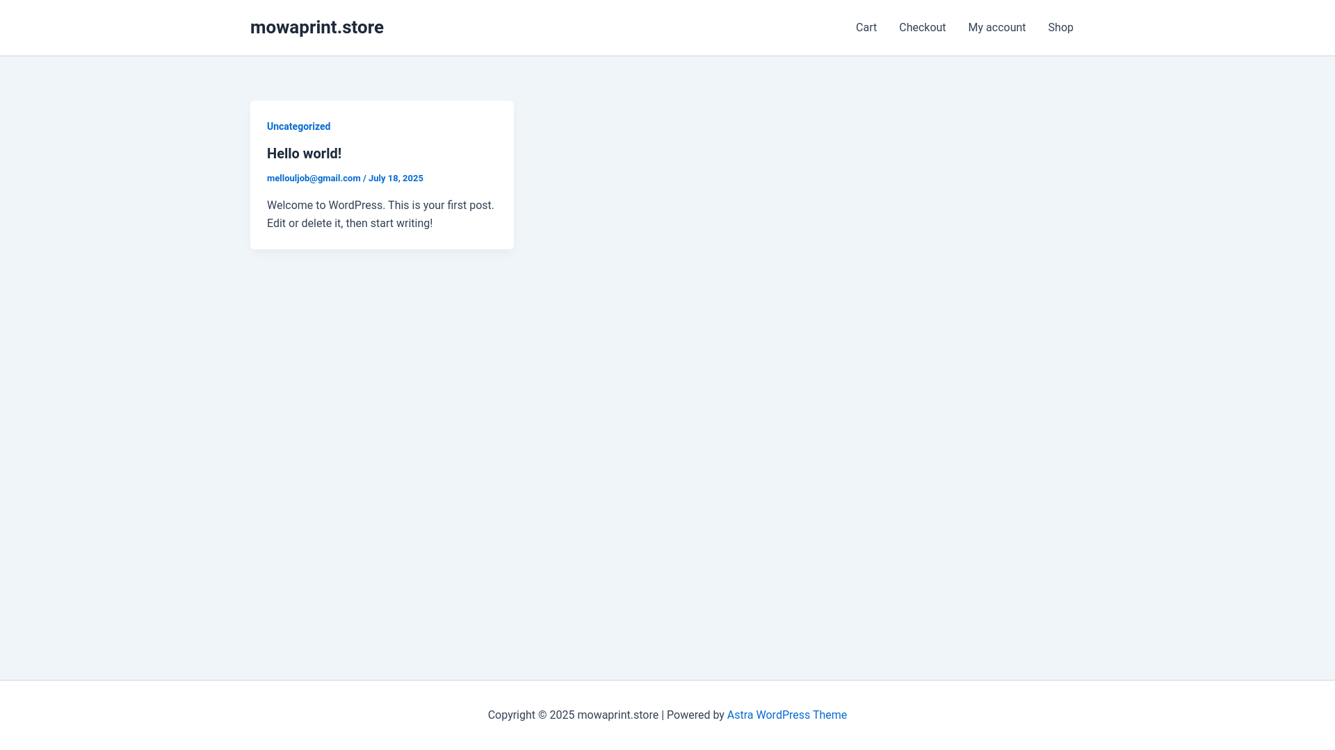 website screenshot of https://mowaprint.store/