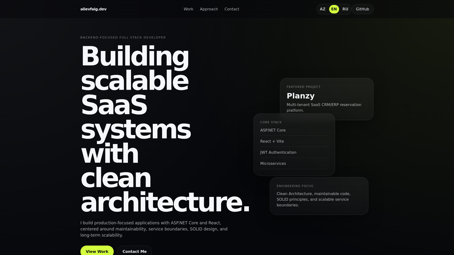 website screenshot of https://alievfaigdev.pages.dev/