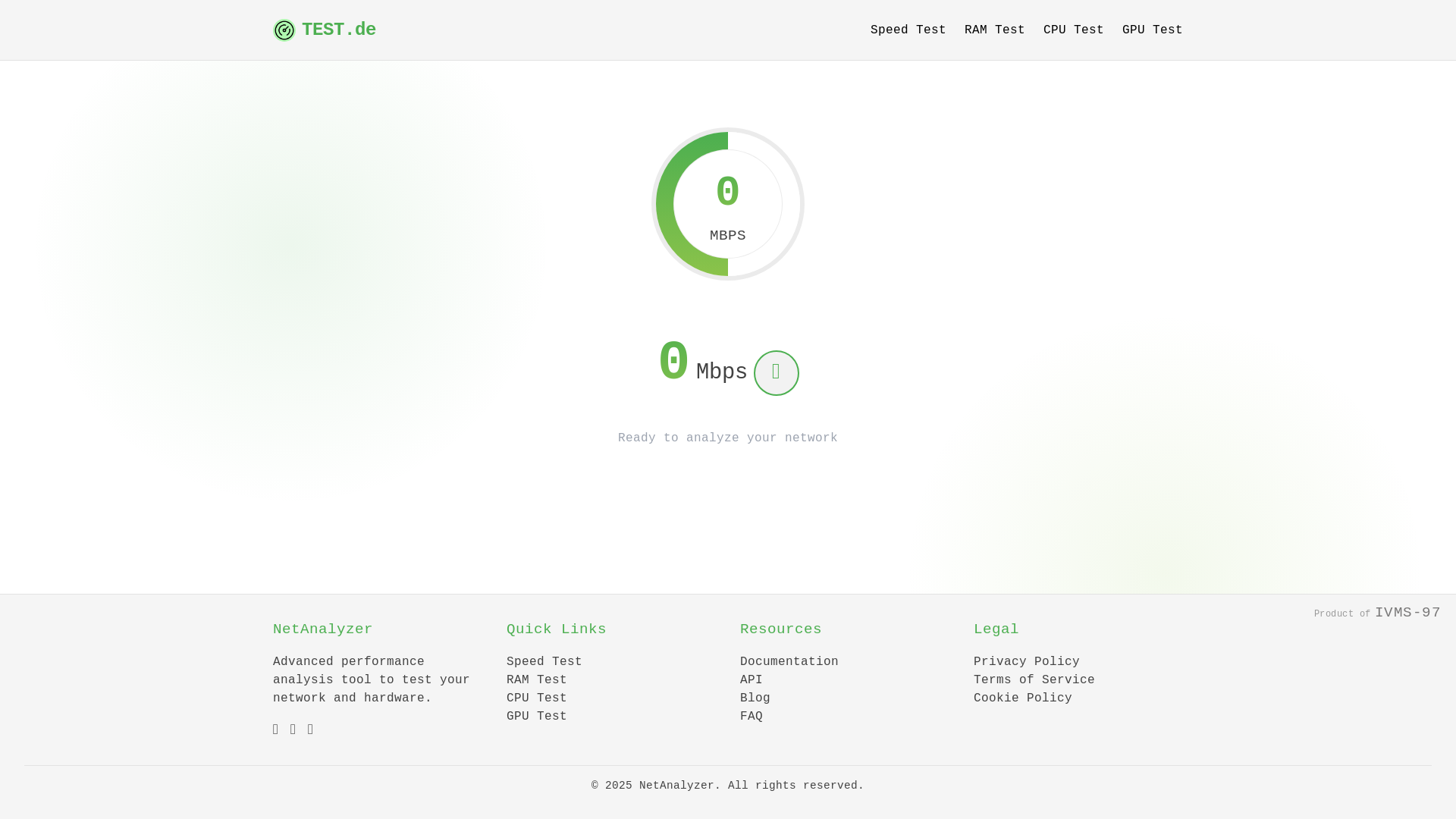 website screenshot of https://internetschnelltest.de/