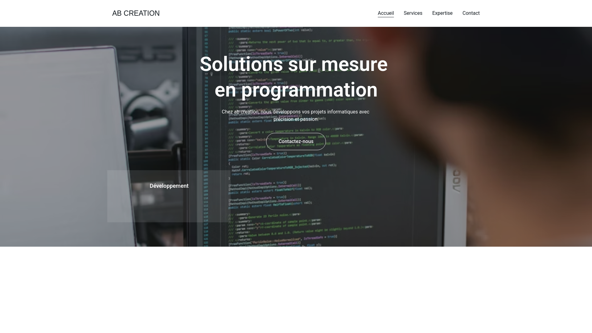 website screenshot of https://abcreation.website/