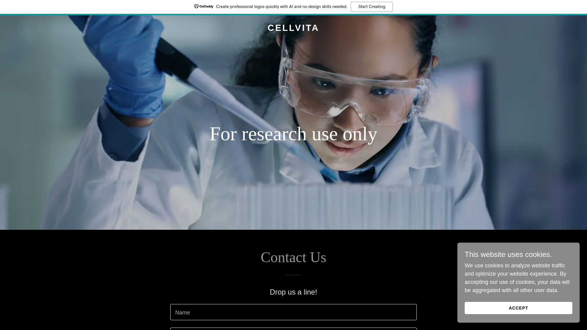 website screenshot of https://cellvitapeptides.com