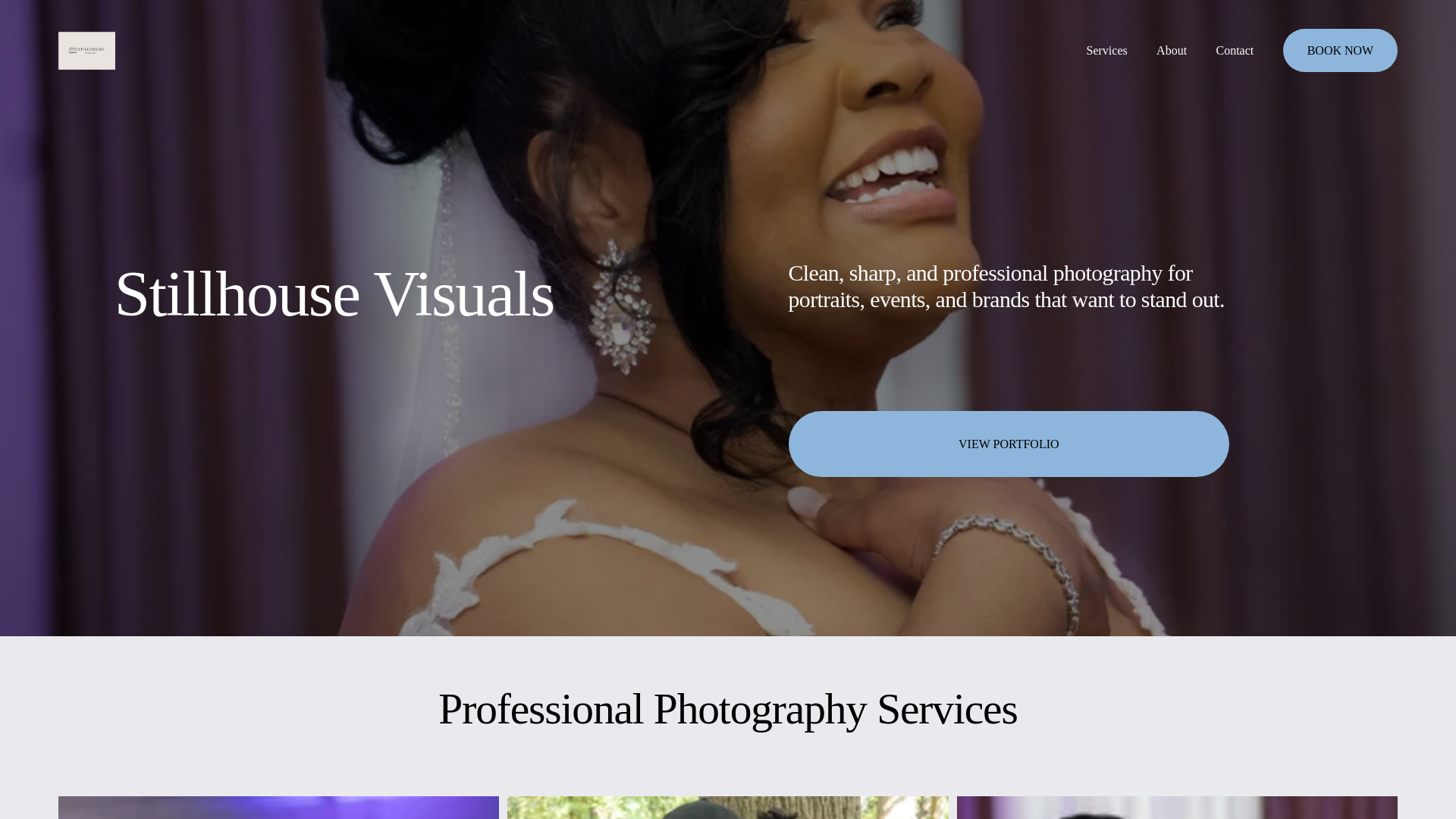 website screenshot of https://stillhousevisuals.com