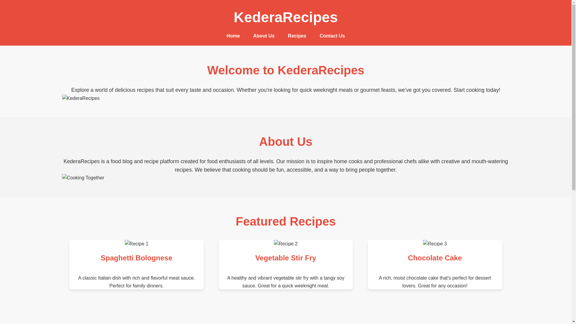 website screenshot of https://kederarecipes.site/
