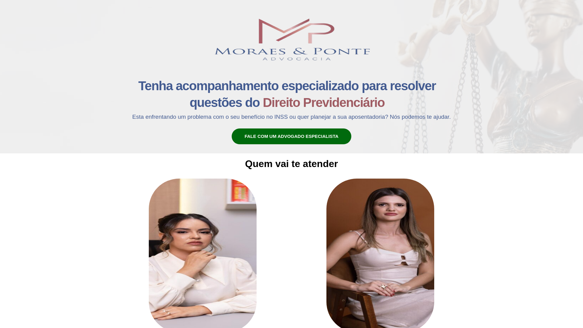 website screenshot of https://moraeseponteadvocacia.com.br
