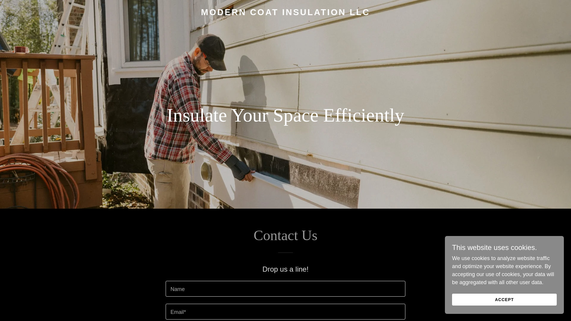website screenshot of https://moderncoatinsulationllc.com/