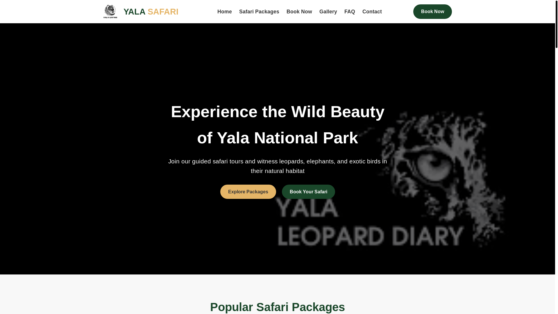 website screenshot of https://yalasafaritour.com/