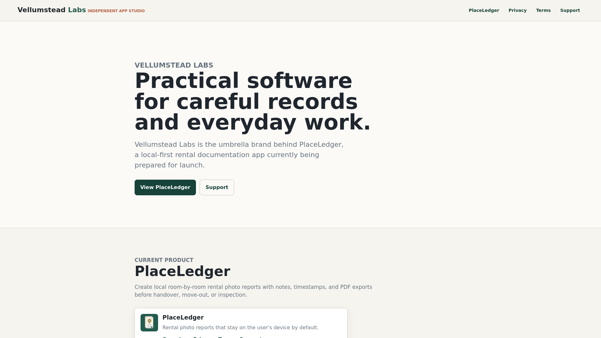 website screenshot of https://vellumsteadlabs.pages.dev/