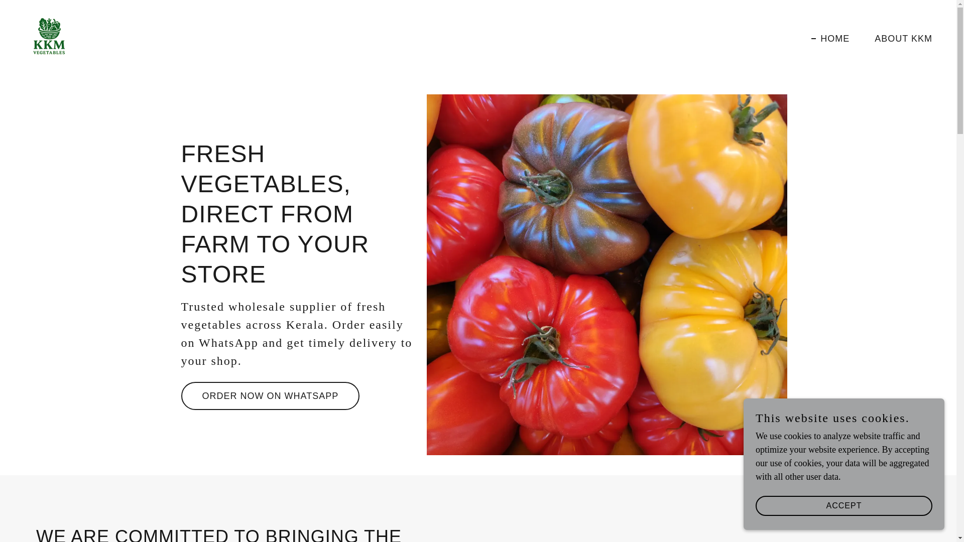 website screenshot of https://kkmvegetables.in/