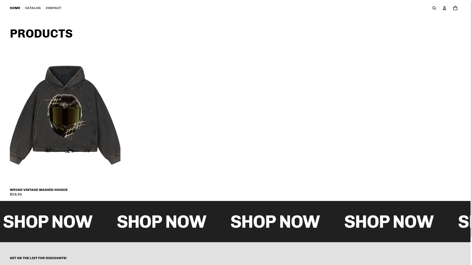 website screenshot of https://wrckdgear.com/