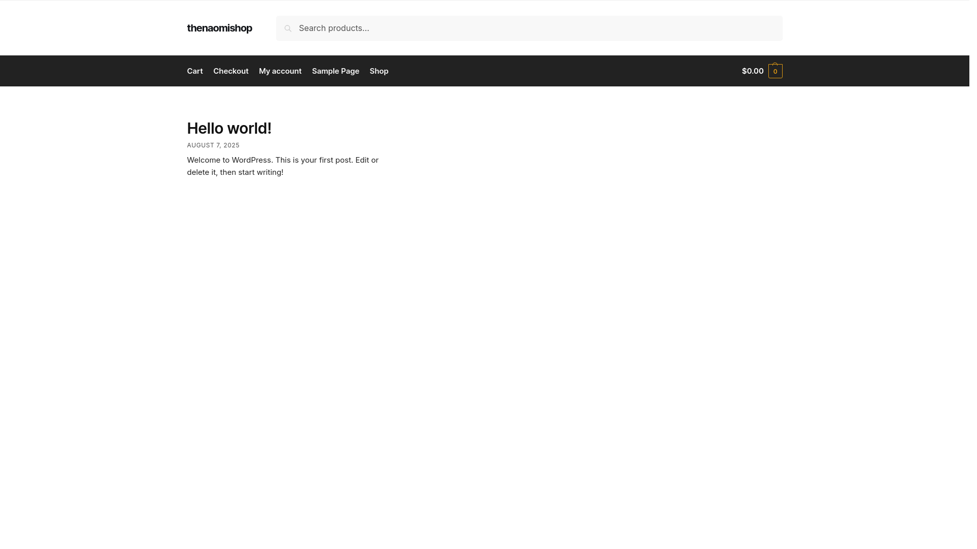 website screenshot of https://thenaomi.shop/
