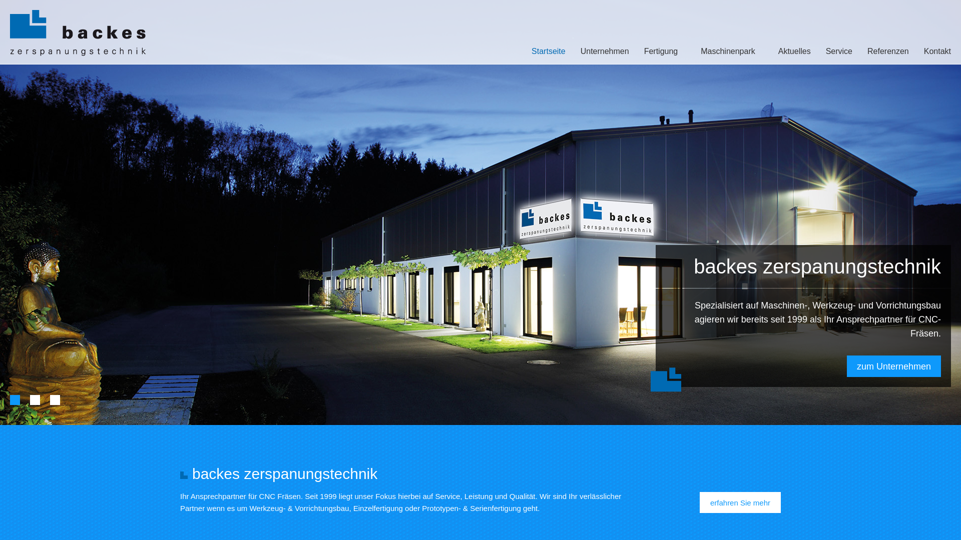 website screenshot of https://backes-werkzeugbau.com