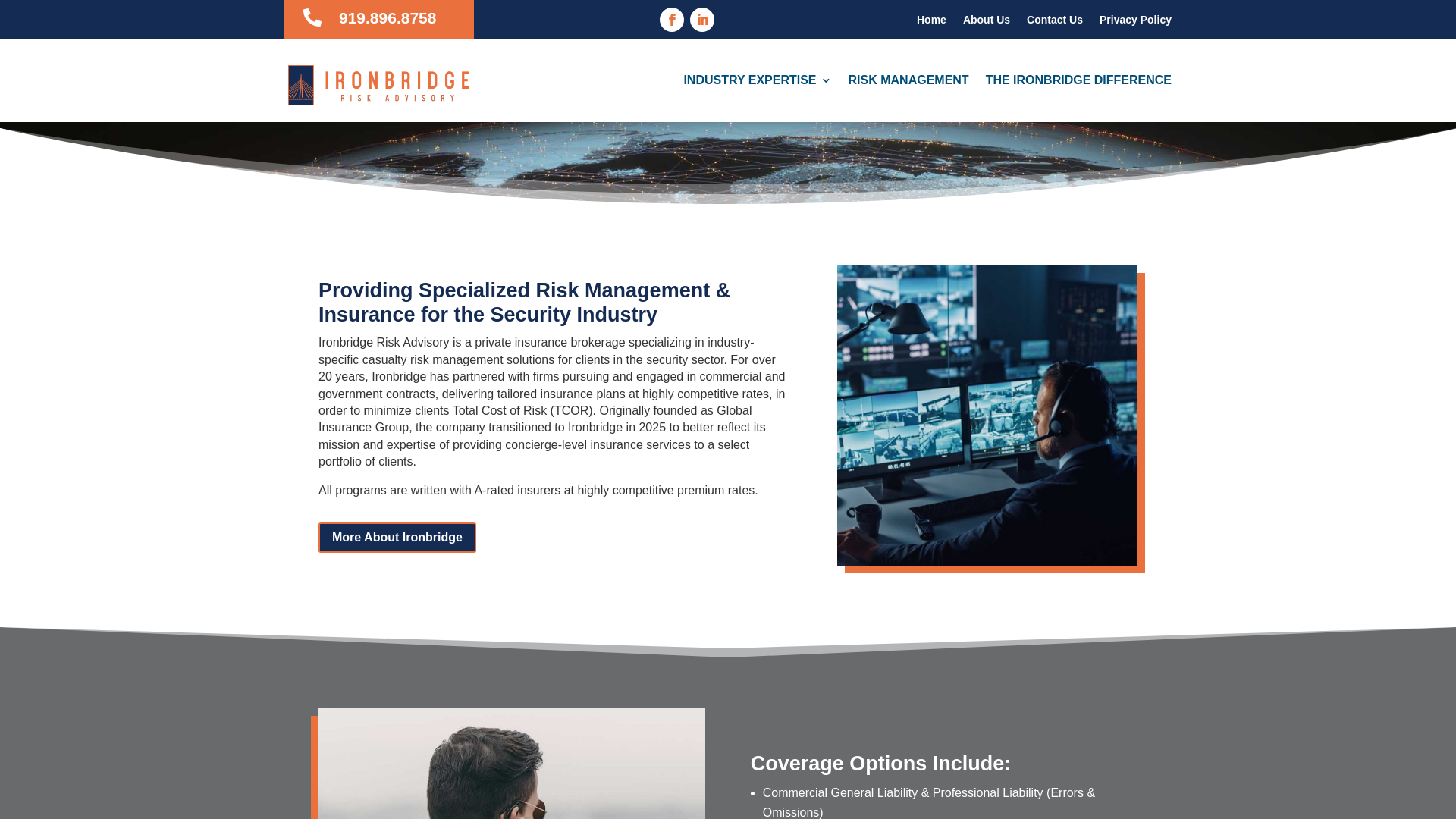 website screenshot of https://ironbridgerisk.co/