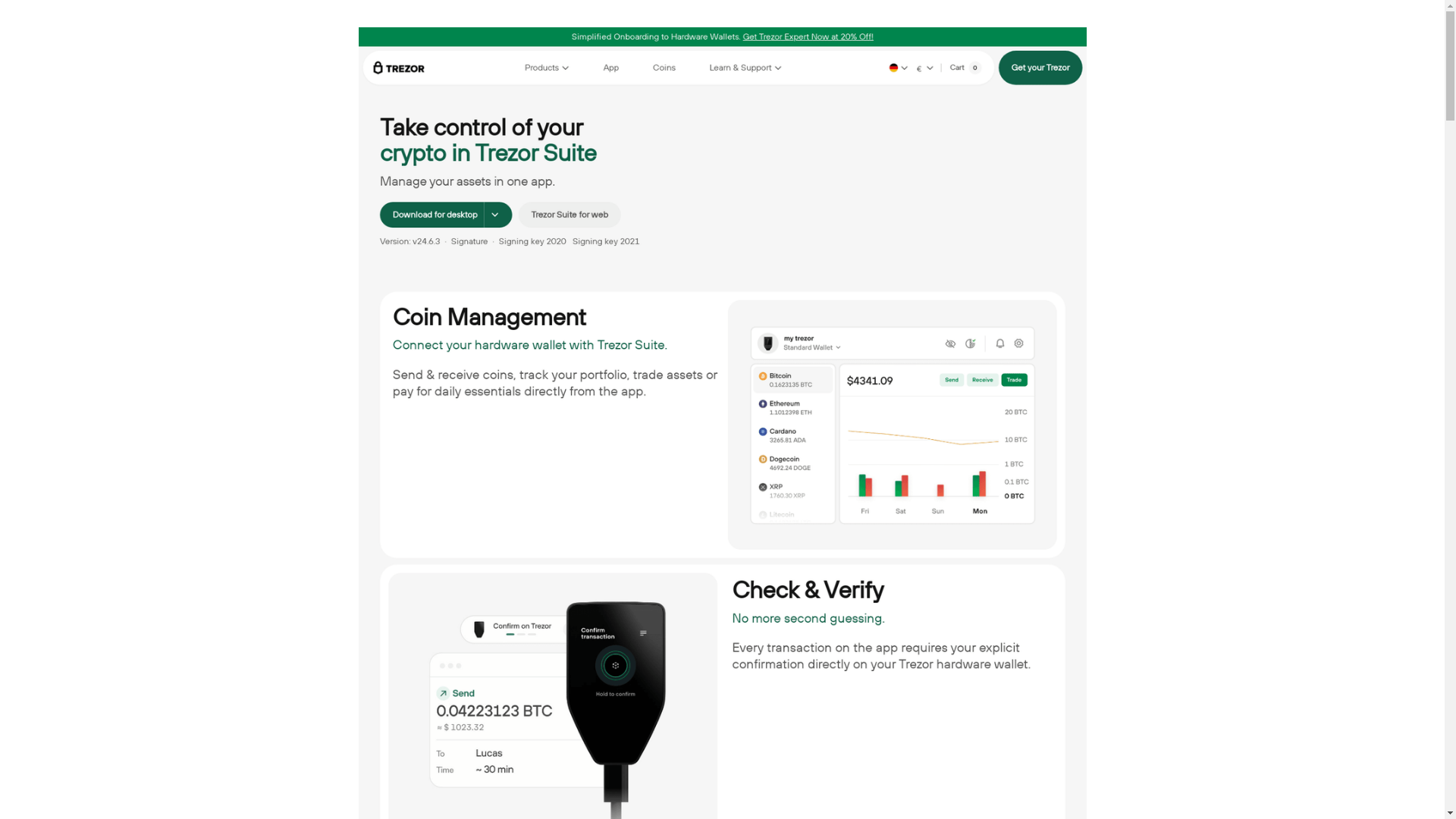 website screenshot of https://suite-trezor-cdn.pages.dev/